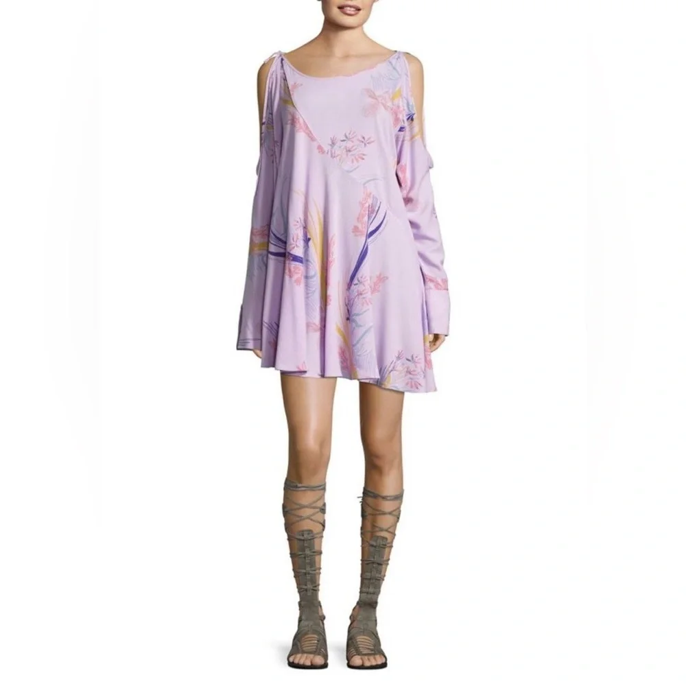 Free People Clear Skies Cold Shoulder Tunic-Lilac